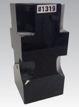 1319 Cross Melrose Black Granite Vase 4" x 4" x 8" 