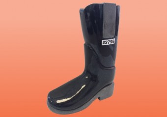 2796 Boot Melrose Black Granite Vase 8" x 4" x 10" 