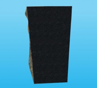 #361 Square Melrose Black Granite Vase 5" x 4" x 9"