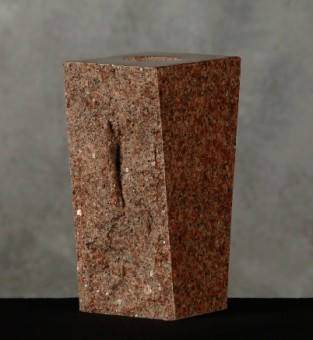 466 Square Morning Rose Granite Vase 5" x 4" x 9" 