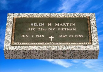 #271 28x16 Moonlight Gray Granite 24x12 Military Marker Provided from Military