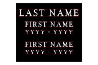 #3239 Niche Engraving (2 People) Union Hist. Cemetery ADDTL Service