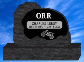 #3728 Upright Rock Black Granite Total Size 48" Long x 8" Thick x 36" Tall