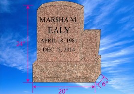 #837 Upright Morning Rose Granite Total Size 20" Long x 4" Thick x 24" Tall add image $40.00 