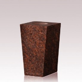 853 Square India Red Granite Vase 5" x 4" x 9" 