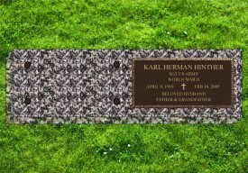 #1085C 24x12 Military Matching Bronze Niche on 54x16 Moonlight Gray GB-98