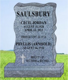 #1148 Elite Gray  Granite Upright Engraved Letters & add Love ones Photo  34" L x 6" W x 42" H 