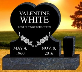 #1293L Elite Heart Black Granite All Laser Etched 36" L x 6" W x 32" H