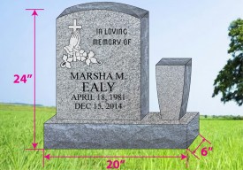 #174-F1 Upright Gray Granite Total Size 20" Long x 4" Thick x 24" Tall add image $40.00 