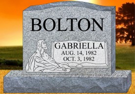 #177 Upright Gray Granite Total Size  42" Long x 6"Thick x 26"Tall