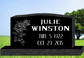 #189L Laser Etched Black Upright Total Size 48" long  6" thick  26" tall