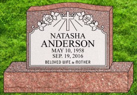 #194 Upright Morning Rose Granite Total Size  36" Long x 6" Thick x 24" Tall