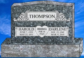 #2321 Upright Blue Pearl Granite Total Size 36" Long x 6"Thick x 24"Tall