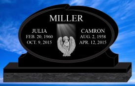 #2339L Elite Black Granite Upright All Laser Etched Letters & Photo 54" L x 6" W x 32" H