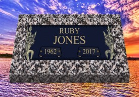 #663 19x7 Bronze on 24x12 Moonlight Gray Granite GB-22