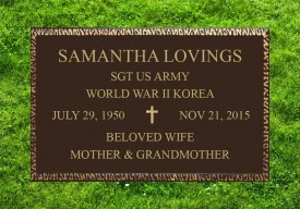 #2546 8.5x5.5 Military Matching Bronze Niche GB-98