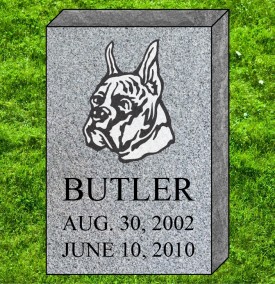 #2585 Pet Marker Gray Granite Size 8" long X 12" wide X 2" thick