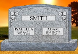 #272 UPRIGHT GRAY GRANITE TOTAL SIZE 54" LONG  6" THICK 28" TALL