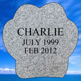 #2724 Pet Marker Gray Granite Size 10" long X 10" wide X 2" thick   