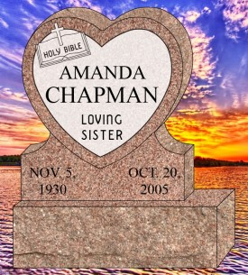 #292  Elite Heart Morning Rose Granite Upright Total Size 20" L x 6" W x 24"H