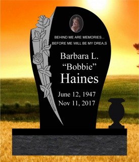 #3151 Elite Black Granite Upright Engraved Letters & Laser Etched 34" x 8" x 44"