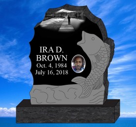 #3265 Elite Black Fish Upright Engraved Letters 36" L x 8" W x 41"H