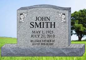 #424-F1 Upright Gray Granite Total Size 38" Long x 4"Thick x 24"Tall