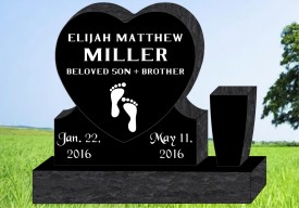 #462  Elite Black Granite Upright Engraved Letters & Laser Etched   24"L x 6"W x "25H