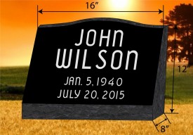 #476-1 Black Granite Slant Engraved Letters 16" wide X 8" thick X 12" tall      