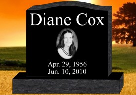 #520L Laser Etched Black Granite Upright Total size 34" Long x 6" Thick x 26" Tall 