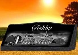 #553L-S Laser Etched Black Granite Slant 42"wide X 10" thick X 16"tall