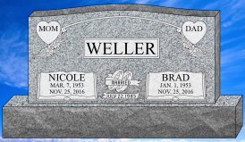 #573 Upright Gray Granite Total Size 60" Long x 8" Thick x 32" Tall