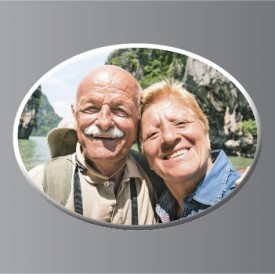 #604H 2.4x3.2 inches OC-3 Oval Porcelain Photo 