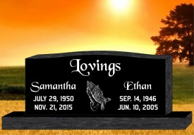 #709L Laser Etched Black Granite Upright 54"wide X 6" thick X 28 "tall