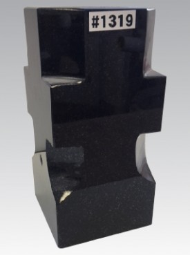 1319 Cross Melrose Black Granite Vase 4" x 4" x 8" 