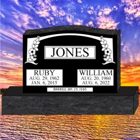 #148 Black Granite Upright Engraved Letters  42" long  6" thick 26" tall