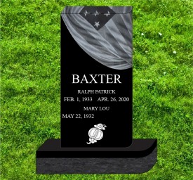 #2516 Elite Black Upright Engraved Letters and Hand Etching 40" L x 8" W x 56"H