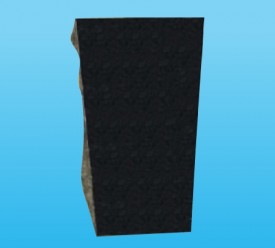 #361 Square Melrose Black Granite Vase 5" x 4" x 9"