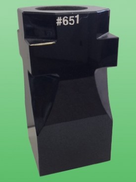 651 Cross Melrose Black Granite Vase 5" x 5" x 10" 