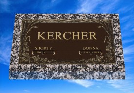 #962C Companion 24x14 Bronze on 28x18 Gray Granite GB-173