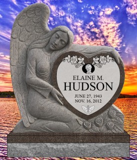 #1141 Elite Angel China Pink Granite Upright Total Size 34" L x 6" W x 42"H    