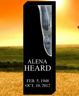 #1309 Elite Black Granite Upright Engraved Letters & Laser Etched Photos of Loved One 14" L x 14" W x 44" H