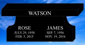 #1461 Style D Bench All Polished  48" L X 14" W X 20" H Qty-2 Cremation holes