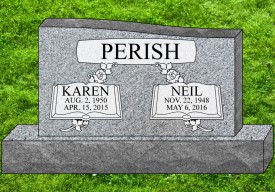 #1588 Upright Gray Granite Total Size 48" long 6" thick 26" tall