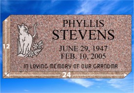 #180-F1 Grassmarker Morning Rose 24" Long X 12" Wide X 4" Thick