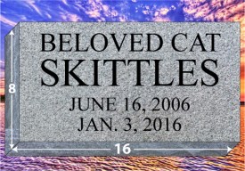 #182-A1 Gray Granite Pet-Marker 16"Long x 8"Wide x 4"Thick