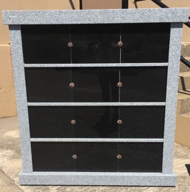 #2247 24 hole column barium for cremation 46" WIDE X 29" THICK X  59" TALL 