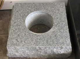#674 12"x12"x4"  6" Core Vase Collar Millstone