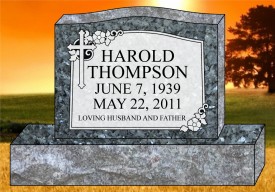 #2319 Upright Blue Pearl Granite Total Size  36" Long x 6" Thick x 24" Tall