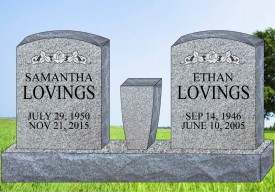 #421-Upright Gray Granite Total Size 36" Long x 4" Thick x 24" Tall 